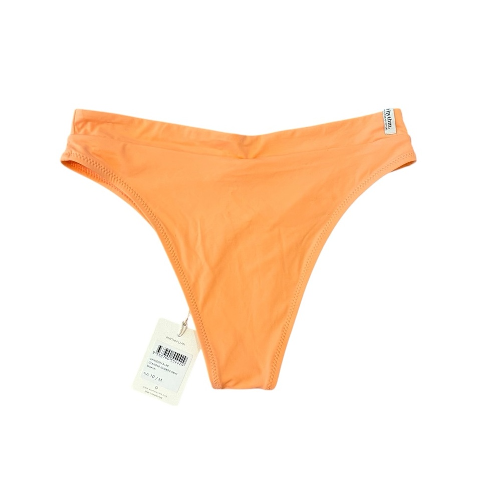 Rhythm Livin’ Swim Bright Orange Cheeky Bikini Swimsuit Bottoms Womens Size 10 - Picture 4 of 6